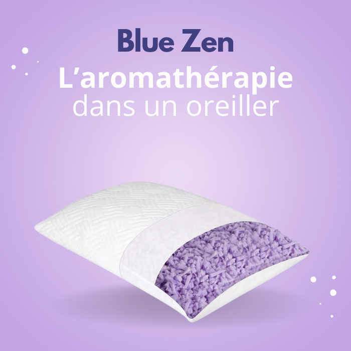 Oreiller Blue Zen  L'oreiller infusé à la lavande pour mieux dormir